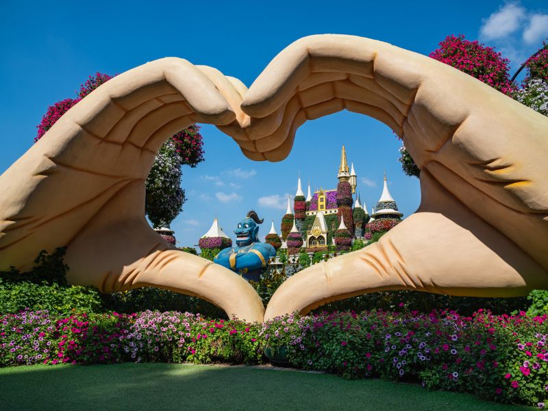 Bekanntes Fotomotiv am Miracle Garden in Dubai