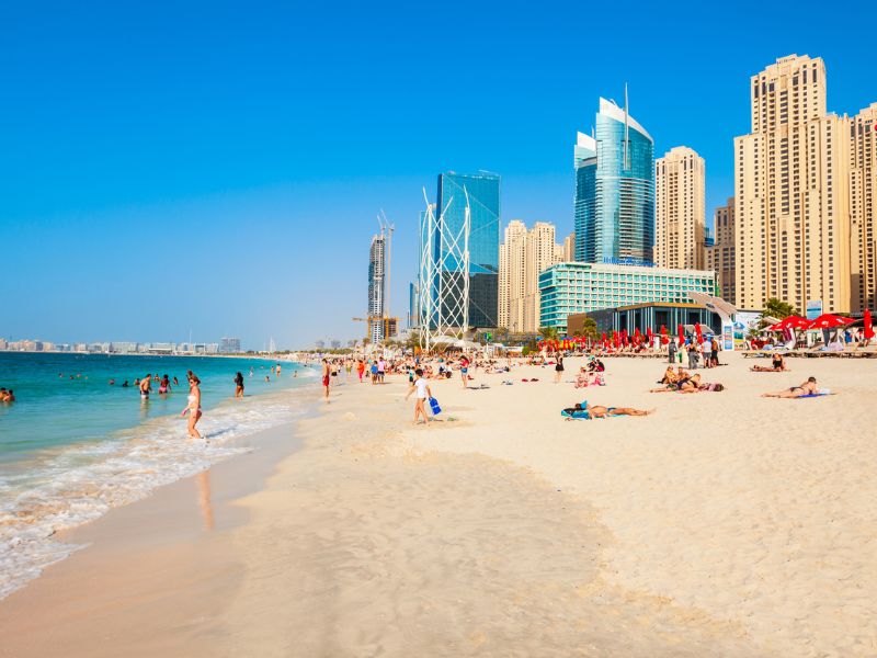 Öffentlicher Strand in Dubai JBR Jumeirah Beach Residence
